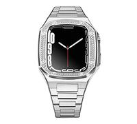 CHCWR DIY for band 8 7 6 Metal Stainless Steel 45mm 41mm Watch Rubber Band Set for 44mm Diamond Strap Modification Kit