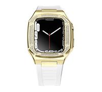 CHCWR DIY for band 8 7 6 Metal Stainless Steel 45mm 41mm Watch Rubber Band Set for 44mm Diamond Strap Modification Kit