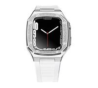 CHCWR DIY for band 8 7 6 Metal Stainless Steel 45mm 41mm Watch Rubber Band Set for 44mm Diamond Strap Modification Kit