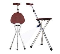 CHCWR Elderly Crutches Walking Stick Three-Legged Cane Folding Portable Travel Walking Stick Seat Camp Stool Adults Chairelderly Stool Disabled Light Can Be Trans