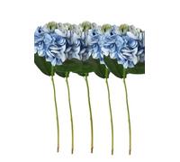 CHCWR Exotic Dried Flower Bouquet 19" Faux Hydrangea Stem,5PCS Soft Blue Artificial Plants for Bouquet Home Wedding Table Centerpiece Indoor Home