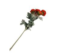 CHCWR Exotic Dried Flower Bouquet 5 PCS Artificial Orange Ranunculus, 68CM Fall Artificial Flowers for Home Garden Wedding Table Flower Arrangement Decor