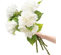 CHCWR Exotic Dried Flower Bouquet 5PCS Artificial Hydrangea Flower, 21.7 inch Real Touch Faux Flowers for Home Party Wedding Centerpieces Decor(Red)