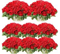 CHCWR Exotic Dried Flower Bouquet Delicate Rose Long Stem, 80Pcs Artificial Flower, Suitable for Making Wedding Bridal Shower Party for Tabletop Decoration Home Decoration (No Vase)(Black)