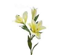 CHCWR Exotic Dried Flower Bouquet Elegant Lily Stems, 5 Pcs Artificial Flower Branches, Suitable for Wedding Bouquets, Home Flower Decoration Arrangement (NO VASE)(White)