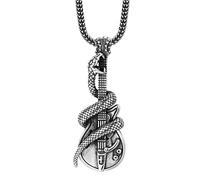 CHCWR Exquisite Jewellery,Pendant Necklaces, Men's Guitar Snake Gothic Vintage Guitar Snake Necklace S Single Pendant