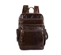 CHCWR Fashion Genuine Leather Backpack for Men Backpack Bag Leather Mens Backpack Large Rucksack Male Knapsack(Brown)