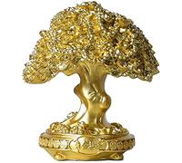 CHCWR Feng Shui Money Tree Gold Coin Luck Prosperity Sculpture Home Decor Opening Gift Home Crafts Ornament Small (Color : Small)
