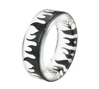CHCWR Flame Transparent Resin Ring Retro Personality Plastic Ring