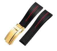 CHCWR Flat End 20mm 21mm Rubber Silicone Watch Bands For any brand Watch stainless steel Folding buckle Strap Brand Watchband Sports