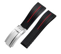 CHCWR Flat End 20mm 21mm Rubber Silicone Watch Bands For any brand Watch stainless steel Folding buckle Strap Brand Watchband Sports