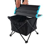 CHCWR Folding Picnic Table with Storage Basket Lightweight Waterproof Portable Camping Table for BBQ Beach Includes Invisible Pocket for Easy Access Compact Outdoor Dining Table.