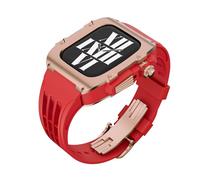 CHCWR For Band 9 8 7 44mm 45mm Series Luxury Modification Kit,Fluororubber Watch Strap Titanium alloy Case,For SE 6 5 4 Diy Mod Kit