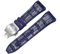 CHCWR For Franck Muller V45 Series 28mm Nylon Genuine Leather Silicone Watchband Black Blue Folding Buckle Watch Strap