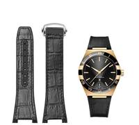 CHCWR For Omega Constellation Double Eagle Series Watchband Manhattan Rubber Cowhide Male Observatory Strap Notch 25-14mm