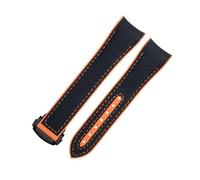 CHCWR For Omega Strap For 43.5mm Dial Seamaster 600 Wristband 21mm Soft FKM Fluororubber Nylon Texture Full Rubber Watch Band Fold Buckle