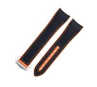 CHCWR For Omega Strap For 43.5mm Dial Seamaster 600 Wristband 21mm Soft FKM Fluororubber Nylon Texture Full Rubber Watch Band Fold Buckle