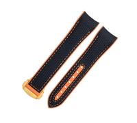 CHCWR For Omega Strap For 43.5mm Dial Seamaster 600 Wristband 21mm Soft FKM Fluororubber Nylon Texture Full Rubber Watch Band Fold Buckle