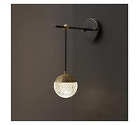 CHCWR Full Copper Small Duplex Building Living Room Chandelier Nordic High Empty Villa Staircase Long Chandelier for The Kitchen Modern LED Chandelier (Walllamp35cm Threecolor)