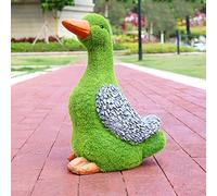 CHCWR Garden Flocking Rabbit Statue Decor-Easter Moss Bunny Figurines Ornament,Artificial Turf Animal,Green Environmental Waterproof FRP,for Patio Lawn Yard,K