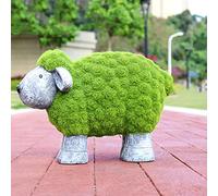 CHCWR Garden Flocking Rabbit Statue Decor-Easter Moss Bunny Figurines Ornament,Artificial Turf Animal,Green Environmental Waterproof FRP,for Patio Lawn Yard,K