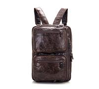 CHCWR Genuine Leather Backpack for Men Travel Backpack Leather Bag Mens Backpack(Dark Coffee)