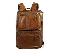CHCWR Genuine Leather Backpack for Men Travel Backpack Leather Bag Mens Backpack(Dark Coffee)