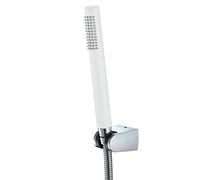 CHCWR Hand Held Shower,Single Function Brass Handheld Shower Head Set with 59 Inch Hose and Shower Holder,High Pressure Shower Heads with Anti-Clogging Nozzle,Black,B (White B)