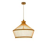 CHCWR Handmade Decoration Ceiling Pendant Lighting Chandelier,Rattan Wicker Lighting Hanging Lamp Woven Bamboo Art Pendant Light for Kitchen Island, Yearn for (A)