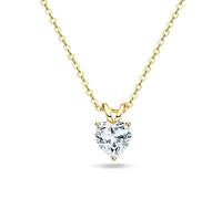 CHCWR Heart Cut Moissanite Necklace for Women 100% S Pendant Jewelry
