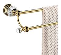 CHCWR Household 40cm 50cm 60cm Crystal Brass Double Towel Bar Gold Pendant Bathroom Accessories Towel Bar (Size : 70cm) Present