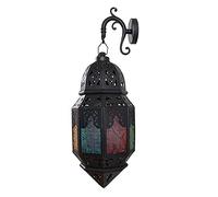 CHCWR Indoor Wall Lantern Turkish Wall Sconce Lamp, Stained Glass Shade Wall Mounted Light, Rustic Wall Lights For Home Living Room Restaurant, Antique Headboard Lamps