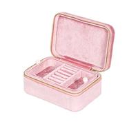 CHCWR Jewelry Box Velvet Rectangular Flannel Jewelry Storage Box Portable Jewelry Organizer Box Rings Earrings Necklace Display Jewelry Box Portable