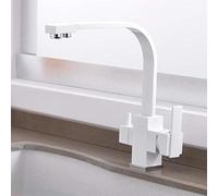 CHCWR Kitchen Faucet 3 in 1 White Brass Pure Water Hot and Cold Water 360 ° Rotation Faucets for Kitchen Sinks