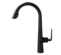 CHCWR Kitchen Faucet 360 Degree Swivel High Arc Kitchen Sink Faucet with Hidden Pull Out Spray Head Single Handle Brass Kitchen Mixer Tap with Dual Function Pull Down Sprayer,Black(Black)