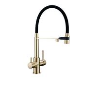 CHCWR Kitchen Faucet Brass 3 Ways Sink Mixer Black Hose Mount Pull Out Dual Sprayer Nozzle Water Taps,Sink Faucet（Black）