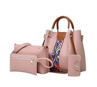 CHCWR Leather Backpack Bags For Women Slingbag For Men 4pcs Women's Crossbody Bag Ethnic Printing Retro Pattern Hand Bag Shoulder Bag+Card Package Leather Laptop Bag Men Teenage Girls School Bags