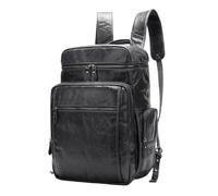 CHCWR Leather Mens Backpack Cowhide Backpack for Men Large Capacity Travel Backpack for Men(Black)