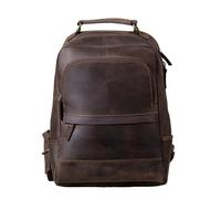 CHCWR Leather Mens Shoulder Bag Cowhide Travel Backpack Retro Mens Bag Computer Backpack For Men