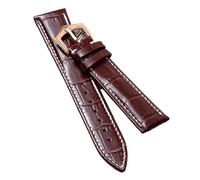 CHCWR Leather Straps Compatible with Leather Watch Strap Pp Pin Buckle 19mm20mm21mm22mm Men's Watchband(Brown Silver,20mm)