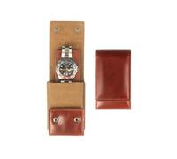 CHCWR Leather Watch Pouch Watch Travel Cases with Suede Lining Storage Bag and Organizer for Mechanical and Electronic Watches (Black, Single)