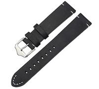 CHCWR leather watch strap genuine leather watchbands belt black dark brown vintage handmade watch strap stainless steel buckle