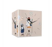 CHCWR Living Room Corner Sided Wall Clock No Punch Silent Clock Wall Light Painting Corner Glow Clock(Size:40 * 40 * 40cm)