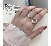 CHCWR Love Stackable Ring Opening Adjustable Joint Ring Female Fashion 2-Piece Ring Set
