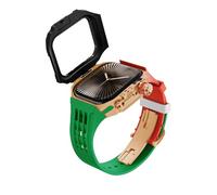 CHCWR Luxury Metal Case Rubber Strap Mod Kit,For Band Series 10 46mm Series Stainless Steel Buckle Silicone Band,For Strap S10 46MM DIY Modification Set