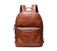 CHCWR Mens Genuine Leather Business Outdoor Travel Backpack Cowhide Large Capacity Multifunction Fashion Backpack for Men(Dark Brown)