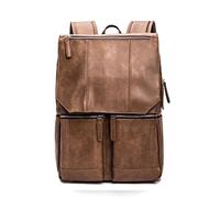 CHCWR Men's Large Capacity Leather Backpack Travel Bag Casual Backpack (Color : A, Size : One Size)