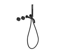 CHCWR Modern Wall Mounted Concealed Bath Mixer Tap with Handheld Shower 2 Functions Hot and Cold Brass Split type Chrome Finish