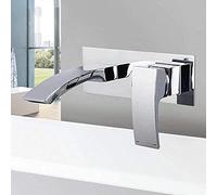 CHCWR Modern Wall Mounted Waterfall Bathroom Sink Faucet with Shower Mixer Tap Stylish Basin Taps for Sanitary Ware Suite