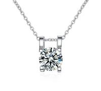 CHCWR Moissanite Necklace Gemstone 925 Women Pendant Diamond Accented